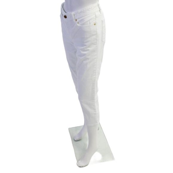 Tory Burch Womens Zipper Fly High Rise Cropped Jeans White Denim Size 29 - Picture 2 of 6